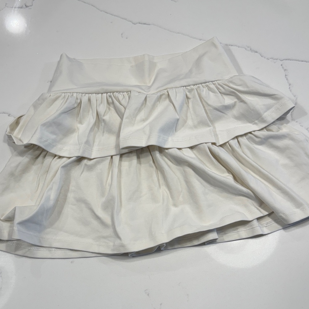 Cream Tiered Skirt